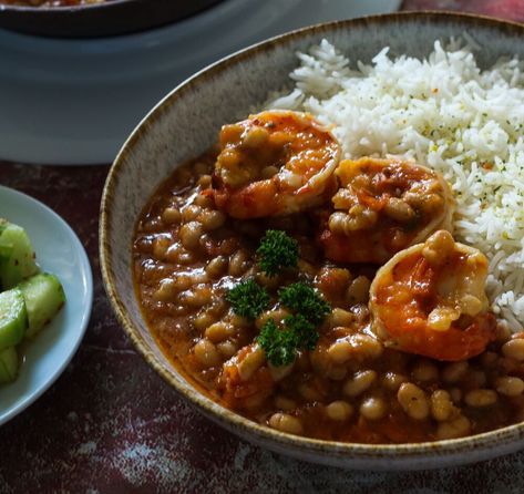 Shrimp Stew, Fish Marinade, Taco Pie, Hearty Comfort Food, Creamy Coleslaw, Northern Beans, Great Northern Beans, Green Sauce, Coleslaw Recipe