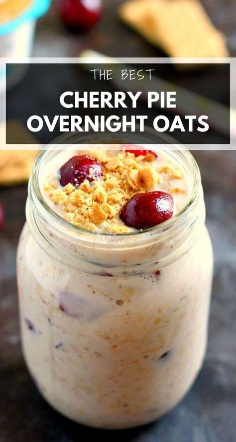 Cherry Overnight Oats, Cherry Oatmeal, Overnight Oats In A Jar, Best Overnight Oats Recipe, Overnight Oatmeal Recipes, Oat Recipes Healthy, Overnight Oats Recipe Healthy, Overnight Oats Healthy, Overnight Oatmeal