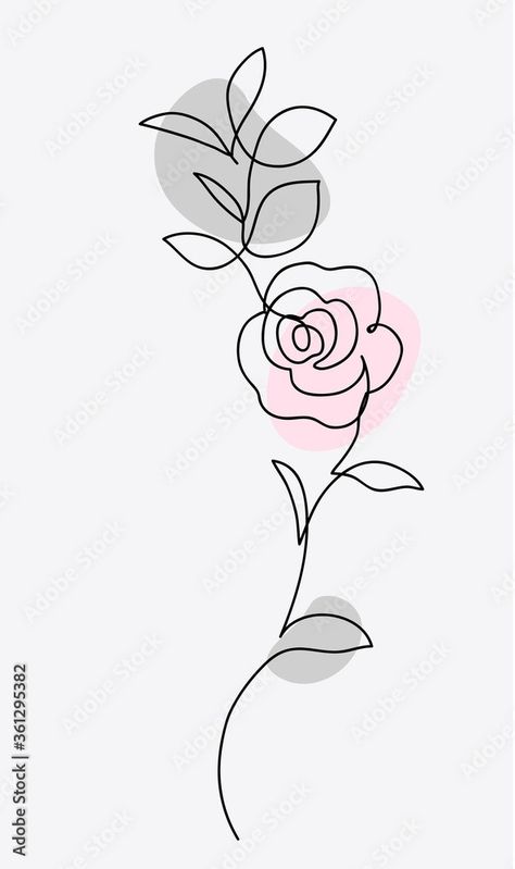 1 Line Flower Drawing, One Line Embroidery Designs, One Line Drawing Embroidery, Line Drawings Of Flowers Simple, Single Line Rose Drawing, Simple Rose Line Drawing, Hand Drawn Flowers Simple, Out Line Art Design, Rose One Line Drawing