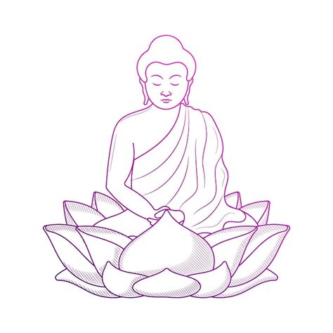 Buddha Outline Drawing, Meditation Illustration, Lippan Art, Doodle Style, Buddha Meditation, Outline Drawings, Psd Icon, Mini Book, Mini Books