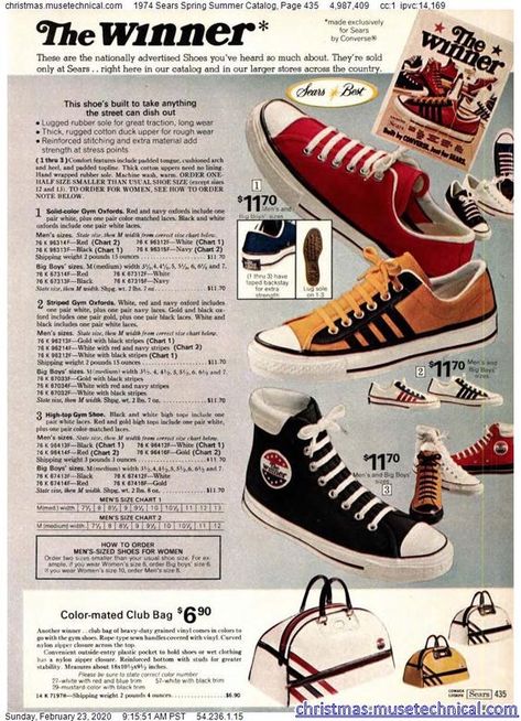 1970s Sneakers, Shoes 70s, Sears Catalog, Seventies Fashion, Vintage Sneakers, Christmas Catalogs, 1970s Fashion, Couture Sewing, Hummel Sneaker