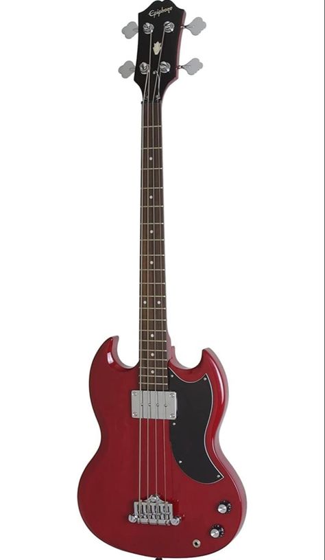 Epiphone Bass Guitar, Epiphone Sg, Electric Bass Guitar, Bass Music, Chrome Hardware, Cherry Red, Bass Guitar, Bass, Cherry