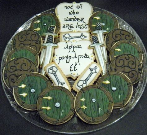 Hobbit Cookies, Earth Cookies, Hobbit Cake, Middle Earth Wedding, Hobbit Wedding, Hobbit Food, Hobbit Holes, Lotr Wedding, Hobbit Party