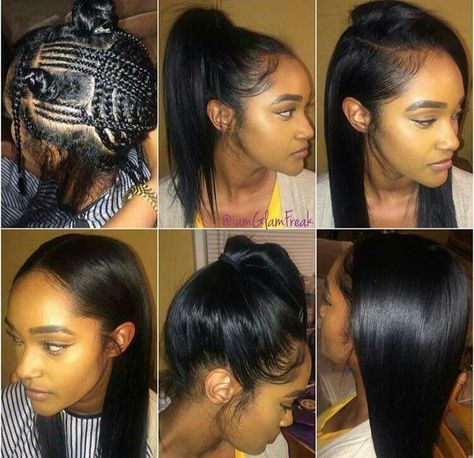 3 part sew in Sew In Braid Pattern, Versatile Sew In, Sew In Braids, Sew In Hairstyles, Hair Laid, Sew In, Love Hair, Hair Dos, Gorgeous Hair