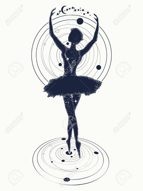 Ballet Tattoos, Ballerina Tattoo, Ballerina Sketch, Dancer Tattoo, Dance Tattoo, Ballet Painting, Saved Tattoo, Circle Tattoos, Dancers Art