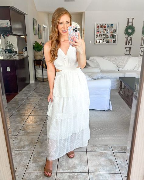 White dress, white dress style, Bachelorette party outfit, bridal shower, engagement party, rehearsal dinner, honeymoon, amazon outfits, amazon style, wedding outfits, wedding style, wedding planner, wedding planning Beach Long Dress, White Dress Styles, Cut Out Maxi Dress, Maxi Dress Sleeveless, Bachelorette Party Outfit, Long Beach Dress, Summer Boho, Southern Belle, Boho Summer