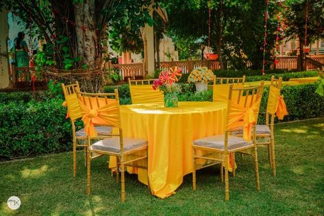 Photo From Mehendi ceremony at Alsisar Mahal - By House of W Haldi Seating Arrangement, Haldi Sitting Arrangement, Haldi Guest Seating, Space Couture, Navratri Decoration, Mehndi Decoration, Nikah Decor, Chivari Chairs, Sitting Arrangement