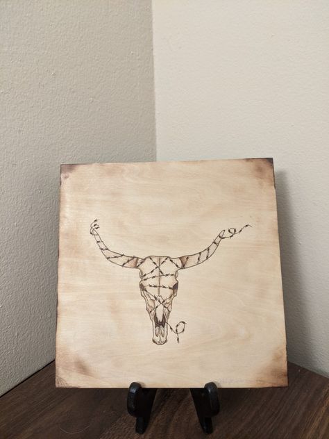 Longhorn Skull wrapped in Barbed wire on birch Longhorn Barbed Wire Tattoo, Bull Skull With Barbed Wire Tattoo, Barbed Wire Tattoo, Longhorn Tattoo, Cow Skull Tattoos, Barbed Wire Tattoos, Bull Skull Tattoos, Cowboy Tattoos, Longhorn Skull