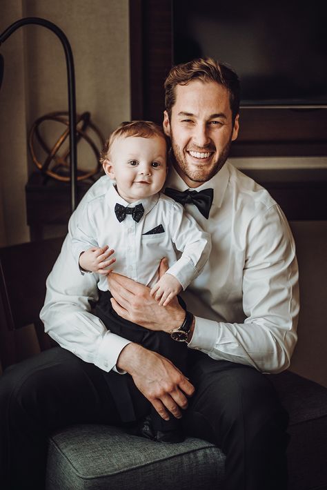 Real Wedding Inspiration | Wedding Photography | Must-Have Wedding Shots | Groom Shot | Baby Wedding Attire | Father & Son | Photographer: Ama by Aisha | Houston Wedding Wedding Picture Bride And Groom, Bride And Nephew Pictures, First Look With Son Wedding, Family Of Three Wedding Photos, Best Wedding Photos Poses Family, Groom With Son Pictures, Groom And Son Wedding Photos, Son In Wedding Ideas, Wedding Photo Ideas With Son