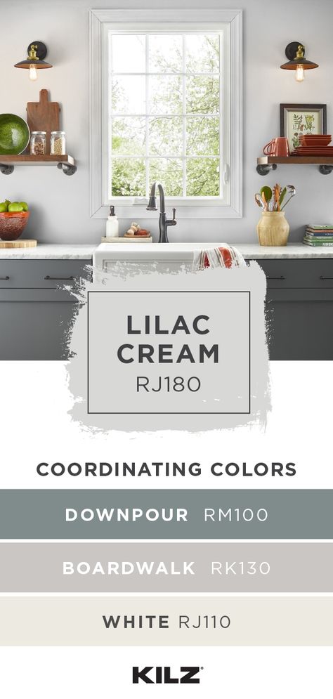 The first step in bringing a light, open-concept style to your home is choosing the perfect wall color. That’s where KILZ COMPLETE COATⓇ Paint & Primer In One in Lilac Cream comes in! This neutral hue draws in natural light and makes this modern kitchen feel bright and airy. Want to add this paint color to the walls of your home? Click below for full color details to learn more. White Cabinet Paint Color, Off White Cabinet, White Cabinet Paint, Kilz Paint, Off White Cabinets, Floor Paint Colors, Dark Paint Colors, Cabinet Paint, Cabinet Paint Colors