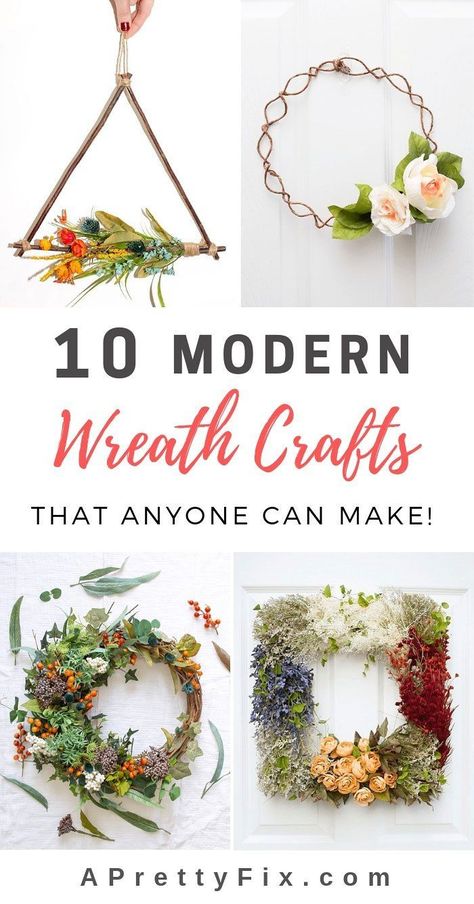 Modern Spring Wreath, Diy Wreaths Easy, Diy Wreaths Decor, Grass Wreath, Homemade Ideas, Easy Diy Wreaths, Diy Spring Wreath, Modern Wreath, Diy Fall Wreath