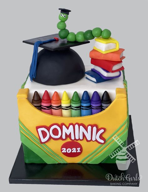 Kindergarten Cake Graduation, Nursery Graduation Cake, Kindergarten Cake Ideas, Kindergarten Graduation Cake Ideas, Kindergarten Graduation Cakes, Pre K Graduation Cake, Kinder Graduation Cake, Kindergarten Cake, Preschool Graduation Cake