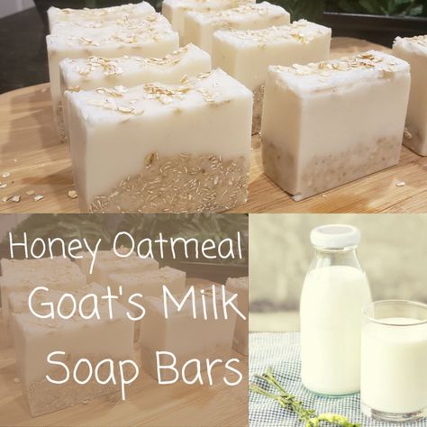 Cold Press Soap Recipes, Honey Soap Recipe, Goat Milk Soap Recipe, Homemade Lotion Recipe, Milk Soap Recipe, Milk Baths, Diy Oatmeal, Goat Milk Recipes, Diy Soap Bars