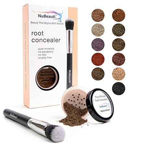 Amazon.com: Root Concealer Touch Up Powder | All-Natural Crushed Minerals With Brush | Fast and Easy Total Gray Hair Cover up For Black | Brown | Auburn and Blonde Hair .30 ounce (Medium Brown) : Beauty & Personal Care Temporary Blonde Hair Dye, Grey Hair Cover Up, Hair Mascara, Root Cover Up, Root Concealer, Brown Hair Dye, Covering Gray Hair, Concealer Shades, Root Touch Up