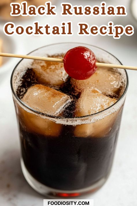 Indulge in the rich and smooth flavors of a Black Russian cocktail! This timeless drink is simple yet bold, perfect for those who love a strong, no-fuss cocktail. Ideal for any occasion, it’s a must-try for cocktail enthusiasts. Click to discover the full recipe and mix up this classic today! Black Russian Drink, Winter Vodka Cocktails, Vodka Cocktails Easy, Summer Vodka Cocktails, Vodka Cocktails Recipes, Black Russian, White Russian, Vodka Drinks, Vodka Cocktails