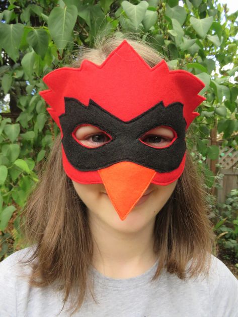 Felt Cardinal Mask Bird Mask Cardinal Costume Red Bird - Etsy Canada Cardinal Costume, Felt Cardinal, Sofia Birthday Party Ideas, Into The Woods Musical, Crow Costume, Flamingo Costume, Bird Mask, Bird Costume, Felt Mask