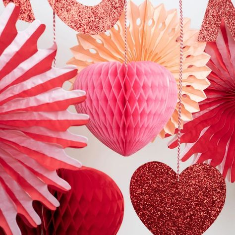 Love is all around! Come in for all of our Valentines decorations ♥️♥️ #hankandsylvies Tissue Paper Hearts, Hearts Garland, Family Valentines Day, Valentine Garland, Honeycomb Decorations, Valentines Decorations, Heart Garland, Glitter Letters, Day Weddings