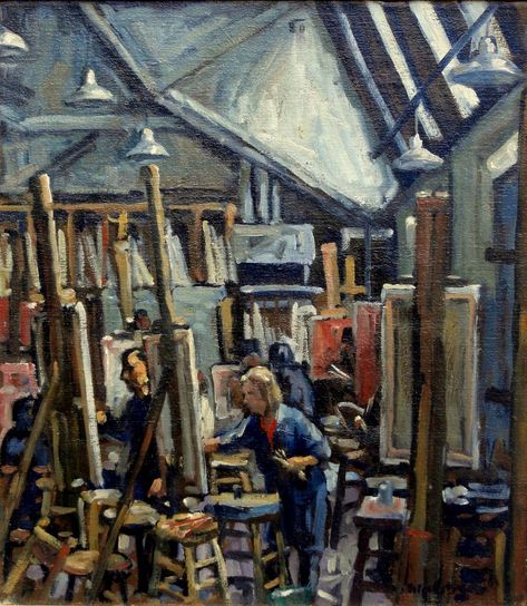 American Realist Oil Painting Morning Light Art Students Classroom Painting, Figure Composition, Memory Drawing, Composition Painting, Fine Arts College, Large Oil Painting, Art Students, Studio Interior, Painting Still Life