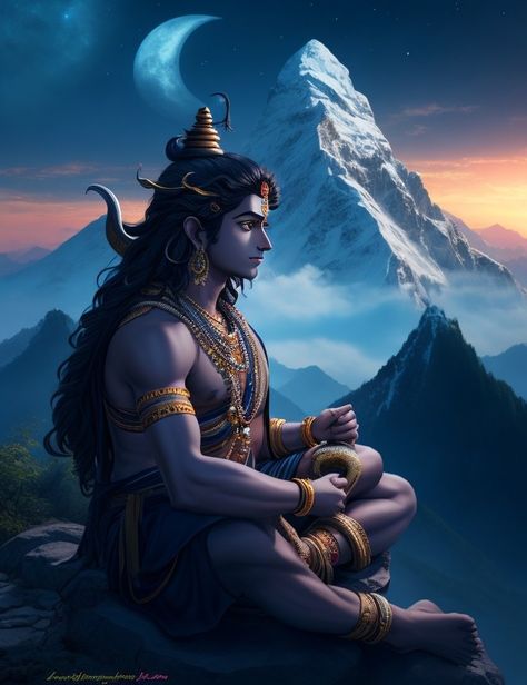 AI Generated Lord Shiva image Peaceful Aura, Meditation Pose, Meditation Poses, Sitting Poses, Fantasy Images, Hindu God, Hazel Eyes, Sanskrit, Lord Shiva