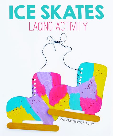 Ice Skates Craft, Ice Skate Craft, I Is For Ice, Kids Ice Skates, Arts N Crafts, Heart Ice, Quick And Easy Crafts, Sport Craft, Oufits Casual