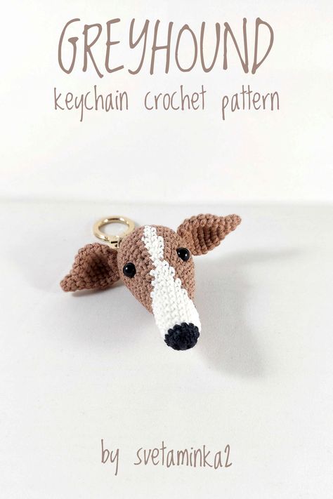 This is the Greyhound / Whippet Crochet Keychain Pattern to make your own amigurumi dog keychain (downloadable pdf file) in English (US terms), very detailed, very clear instructions and tips with lots of photos for each step. Crochet Greyhound, Crochet Bloggers, Amigurumi Dog, Keychain Pattern, Baby Toys Diy, Crochet Dog Patterns, Keychain Crochet, Crafts Crochet, Knitting Group