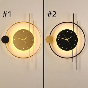 Wall Lights Living Room, Led Clock, Long Walls, Lamp For Living Room, Clock Wall, Bed In Living Room, Wood Lamps, Led Wall Lamp, Led Wall Lights