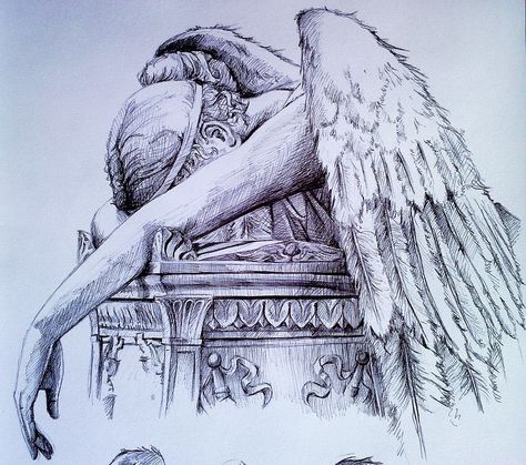 Sometimes I feel the weight of the world on my shoulders and not sure what to do with the sadness it in. Crying Angel Statue, Angel Statue Tattoo, Crying Angel, Statue Tattoo, Angel Statue, Arte Alien, Angel Drawing, Angel Statues, Angel Painting