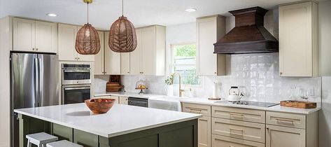 Courtney's Kitchen Renovation | Cabinets To Go Before After Renovation, Slim Shaker Cabinet, Ivory Room, Cabinets To Go, Chateau Style, Free Kitchen Design, Cabinet Style, Shaker Cabinets, Luxury Vinyl Plank