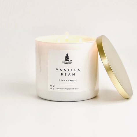 Embrace Pure Vanilla Bliss with our Vanilla Bean Soy Candle. Indulge in the timeless and comforting aroma of vanilla with our Vanilla Bean Scented Candle. Hand-crafted with 100% natural soy wax and infused with the essence of real vanilla beans, this candle delivers a rich, creamy, and authentic vanilla fragrance that fills your home with warmth and sweetness. The clean and even burn ensures you can enjoy the delightful aroma of vanilla for hours on end. This candle is perfect for creating a war Vanilla Candle Aesthetic, Candle White Background, Preppy Candles, Vanille Candle, Pink Penthouse, Vanilla Bean Candle, Trendy Candles, Perfume Candle, Candles Vanilla