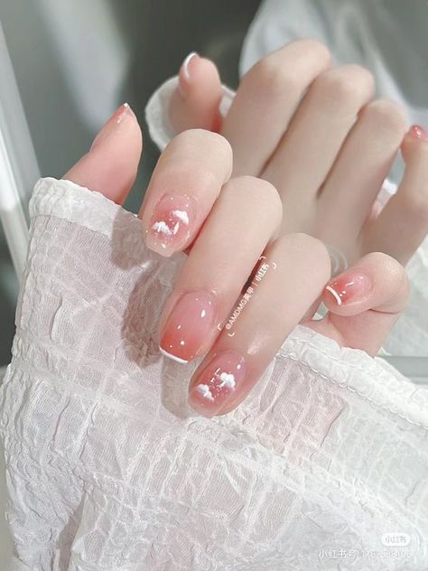 Graduation Nails, Pink Ombre Nails, Cloud Pattern, French Nail Art, Basic Nails, Pink Nail Art, Blush Nails, Pretty Gel Nails, Nail Designs Spring