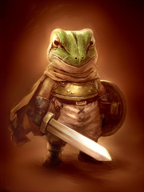 Chrono Trigger, Frog (Glenn) SPOILERS!!!!!!! always my favorite character. Dnd Frog Race, Frog Warrior, Beautiful Character, Chrono Trigger, Dnd Monsters, Frog Prince, Frog Art, Fantasy Races, Dungeons And Dragons Characters