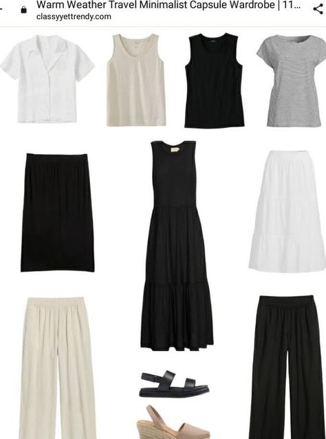 French Travel Capsule Wardrobe, Hot Weather Minimalist Outfit, Summer Minimalist Capsule Wardrobe, Long Weekend Capsule Wardrobe, Plus Size Travel Capsule Wardrobe, What To Wear In Europe In Summer, Capsule Wardrobe 2024 Spring, 10 Day Travel Wardrobe Summer, Easy Travel Outfits