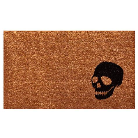 Home & More Black Skull 24 in. x 36 in. Coir Door Mat, Natural/Black Funny Rugs, Black Like My Soul, Halloween Mats, Doormat Ideas, Porch Entrance, A To Do List, Floor Door, Halloween Decoration Ideas, Dark Decor