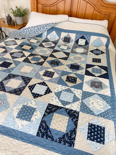 Free pattern} Floating Squares – Carried Away Quilting Floating Squares Quilt Pattern, Blue Quilt Patterns, Cake Squares, Fun Quilts, Quilt Blocks Easy, Modern Quilt Blocks, Jelly Roll Quilt Patterns, Reach Out To Me, Fat Quarter Quilt