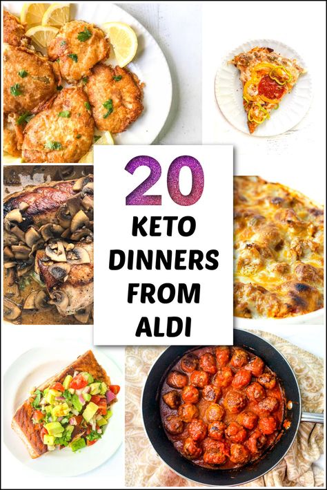 collage of pics of keto dinners made with Aldi food Easy Keto Dinner Ideas, Keto Dinner Ideas, Easy Keto Meals, Aldi Meal Plan, Keto Products, Easy Keto Dinner, Aldi Recipes, Keto On A Budget, Keto Menu