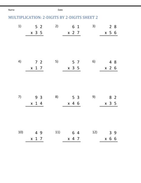 4th Grade Multiplication Worksheets, Multiplication Sheets, Double Digit Multiplication, Math Reference Sheet, 4th Grade Multiplication, Free Multiplication Worksheets, Math Multiplication Worksheets, Multiplication Worksheet, Multi Digit Multiplication