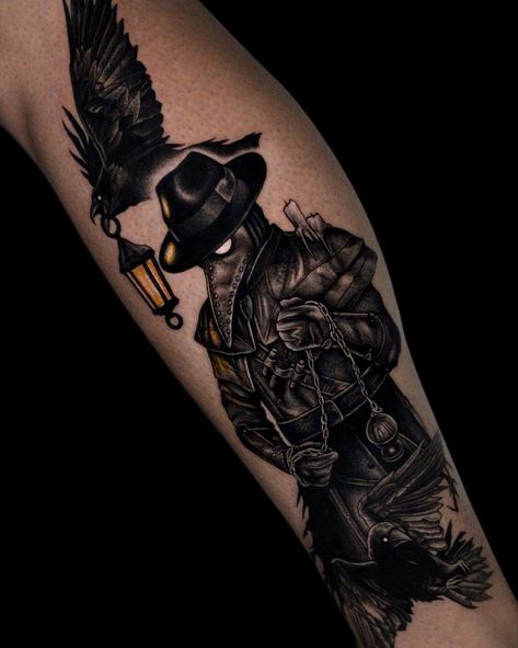 Pleg Doctor Tattoos, Plague Doctor Tattoo, Trippy Tattoo Ideas, Plague Dr, Wilderness Tattoo, Shen Long Tattoo, Taurus Bull Tattoos, Doctor Tattoo, Trippy Tattoo