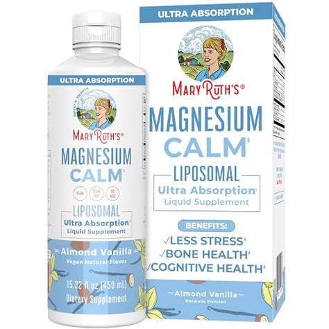 MaryRuth Organics Magnesium Liposomal| Magnesium Supplement | Magnesium Bisglycinate | Muscle & Bone Support | Mood Support Vitamin | Vegan | Non-GMO | Gluten Free | 15.22 Fl Oz | 30 Servings Liquid Magnesium, Calm Magnesium, Magnesium Bisglycinate, Magnesium Supplement, Magnesium Lotion, Liquid Supplements, Mood Support, Magnesium Deficiency, Remain Calm