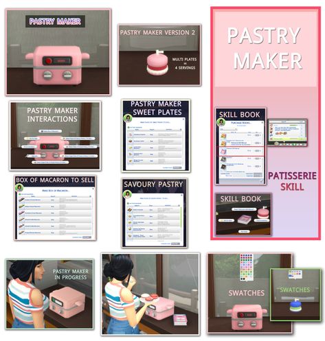 Pastry Maker ™ - Functional Appliance | Patreon Sims Cc Kitchen Appliances, Sims 4 Baker Clothes Cc, Sims 4 Pastry Cc, Sims 4 Breakfast Cc, The Sims 4 Cc Functional Food, Sims4 Cooking Mod, Functional Appliances Sims 4 Cc, Sims 4 Cc Appliances Functional, Sims 4 Clutter Cc Food