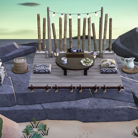 Michelle 👑 Animal Crossing Creator on Instagram: "🪨 Beachside dining on the rocks 🪨 
Follow 👉🏼 @mitchycrossing 

Build inspired by @crossingani_ 

#acnhinspo #acnhbeach #acnhbuild #acnhjapanesestyle #acnhdesign 

Animal crossing ACNH Japan Japanese style inspo build speedbuild new horizons nintendo mom gamer explore beach" Japanese Style Animal Crossing, Onsen Animal Crossing, Acnh Japanese Beach Ideas, Animal Crossing Island Ideas Japanese, Japanese Animal Crossing Island, Zen Acnh, Animal Crossing Beach Ideas, Michelle Animal, Acnh Japanese Ideas