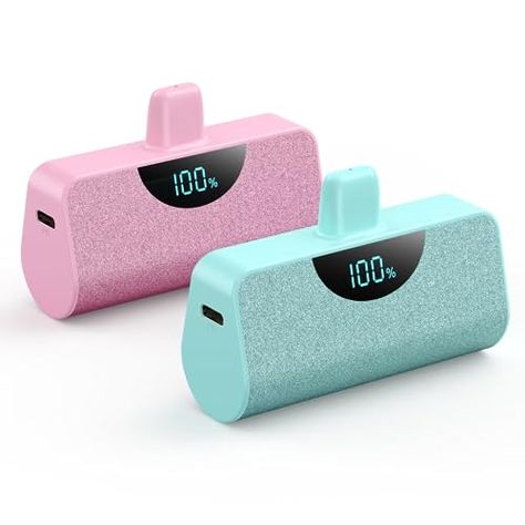 Limited-time deal: [2 Pack] Mini Portable Charger for iPhone 5200mAh,20W PD Fast Charging Power Bank,LCD Display Cute Battery Pack Portable Phone Charger Compatible with iPhone 14/13/12/11/XR/8/7/6 Series (Pink+Green) Cute Phone Charger, Pink Penthouse, Cute Wireless Charger, Kawaii Portable Charger, Cute Portable Charger, Pink Portable Charger, Iphone Cases Bling, White Portable Charger, Portable Phone Charger