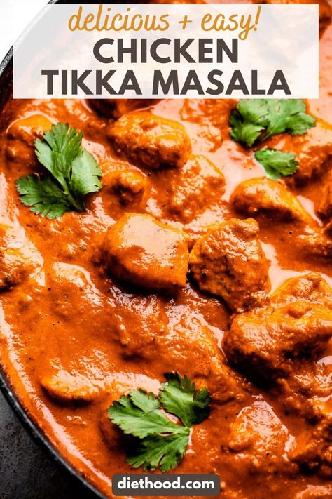 Enjoy this easy Chicken Tikka Masala recipe featuring tender, yogurt-marinated chicken charred to perfection and smothered in a rich, spice-infused curry sauce for a truly unforgettable meal. #chickentikkamasala Easy Chicken Tikka Masala, Tikka Masala Sauce, Chicken Tikka Masala Recipes, Masala Sauce, Tikka Masala Recipe, Chicken Pieces, Chicken Masala, Creamy Tomato Sauce, Curry Dishes