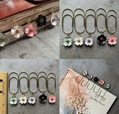 Paper Clip Charms, Decorated Paper Clips, Faith Bookmarks, Diy Paper Clips, Paper Clip Bookmarks, Clips Decorados, Paper Clips Diy, Journal Crafts, Paper Clip Bookmark