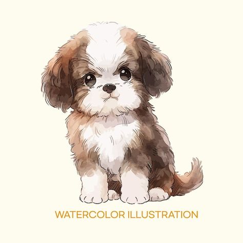 A drawing of a dog called watercolor | Premium Vector #Freepik #vector #shihtzu #shih-tzu #dog-illustration #watercolor-dog Drawing Of A Dog, Illustration Watercolor, Watercolor Dog, Dog Illustration, A Drawing, Shih Tzu, A Dog, Premium Vector, High Quality Images