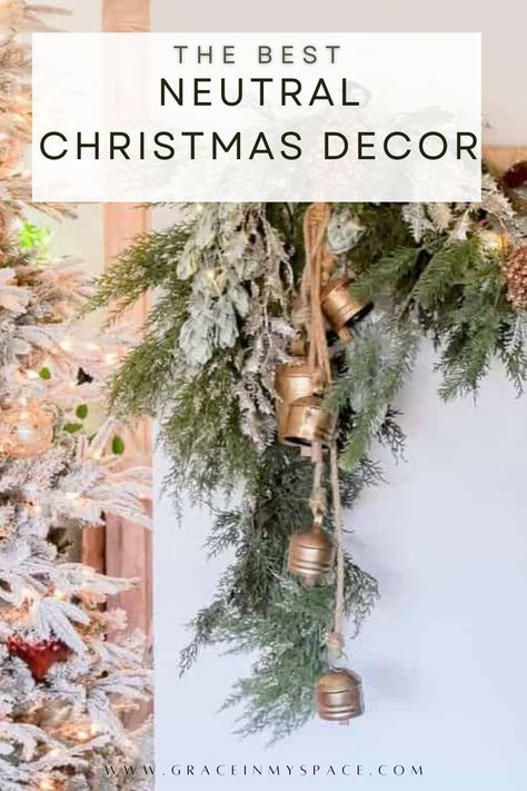 Holiday decor doesn't have to be bold and flashy — these neutral Christmas decor ideas are equally as impressive. One perk to opting for neutral holiday decor is that it will blend seamlessly with your existing interior accents. Here are some of my favorite ideas! | Neutral Christmas decor ideas | Neutral Christmas decor DIY | Neutral Christmas decor kitchen | Neutral Christmas decor living room | Neutral Christmas decor tree Natural Minimal Christmas Decor, Organic Modern Holiday Decor, Neutral Christmas Decorating Ideas, Christmas Neutral Decor, Earth Tone Christmas Decor, Christmas Decor Ideas Neutral, Christmas Decir, Christmas Decor Kitchen, How To Decorate For Christmas