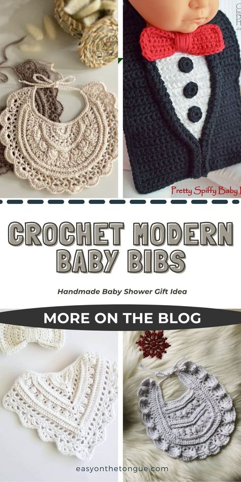 Crochet Bib Free Pattern, Bib Crochet Pattern Free, New Baby Crochet Gifts, Free Crochet Bib Patterns, Free Infant Crochet Patterns, Small Baby Crochet Projects, Baby Bib Crochet Pattern Free, Newborn Crochet Ideas, Crochet Baby Ideas Projects