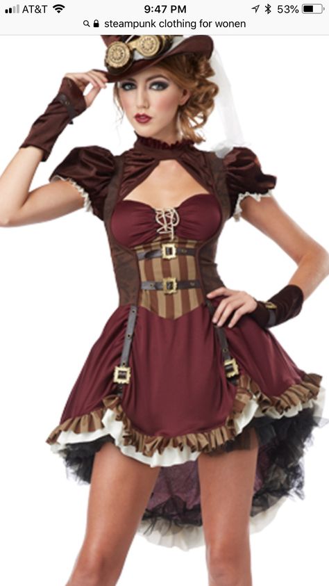 Victorian Dress Costume, Steampunk Outfits Women, Steampunk Circus, Sci Fi Costume, Costume Pirate, Victorian Halloween, Scarf Bag, Brown Mini Dress, Vintage Long Dress