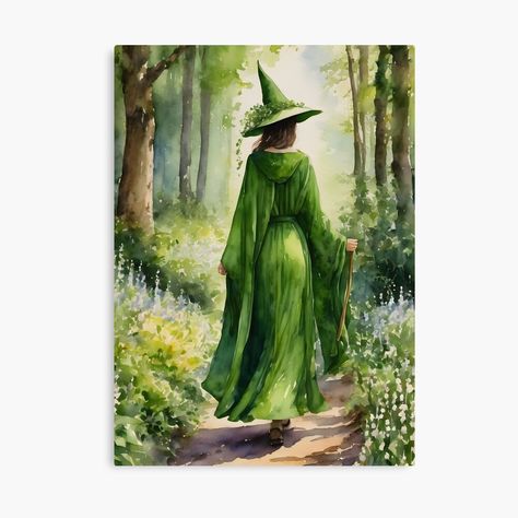 Spring Woods, The Green Witch, Witchy Stickers, Blank Memes, Witch Pictures, Witchy Art, Spring Forest, Forest Art, Green Witch