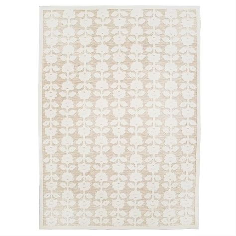 My Texas House Poppy 7'10" x 9'10" Driftwood Floral Indoor/Outdoor Rug - Walmart.com Neutral Rug For Nursery, Layered Rug Nursery, Natural Rug Bedroom, Rug In Closet, Neutral Dining Room Rug, Entry Way Rug Ideas, Neutral Area Rugs In Living Room, Neutral Nursery Rug, Breakfast Nook Rug