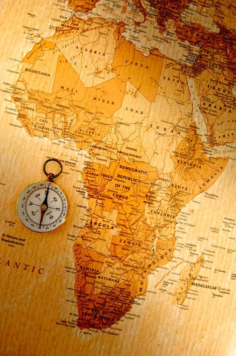 Africa. Vintage compass on an old map , #affiliate, #Vintage, #Africa, #map, #compass #ad Ancient Map Aesthetic, Vintage Map Aesthetic, Old Map Aesthetic Wallpaper, Vintage Map Background, Dark Nautical, Old World Maps Vintage Aesthetic, Africa Nature, Vintage Africa, World Landmarks